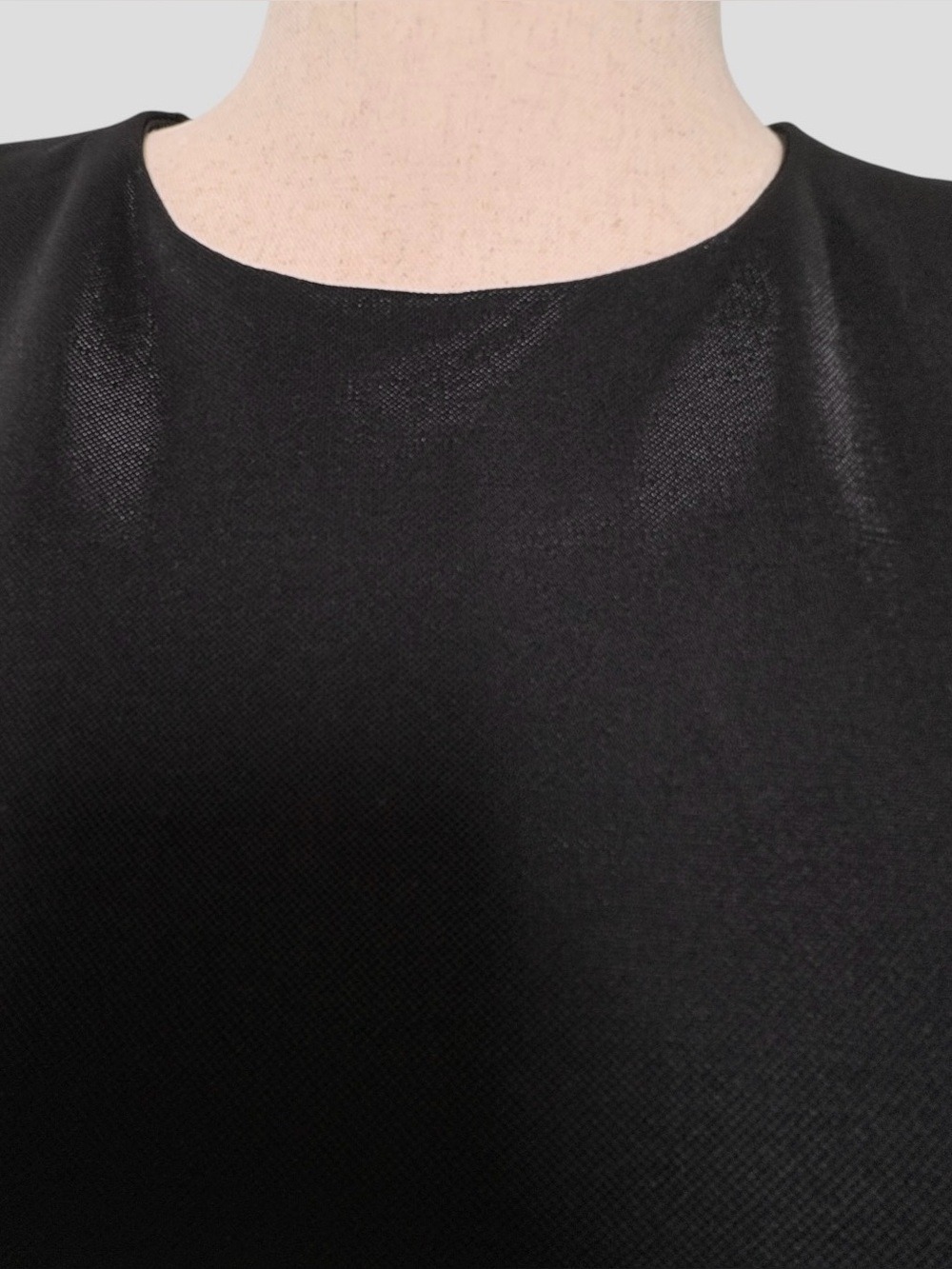 The Sang Womens L Crop Top Black Sheen Architectural Cyber Y2K Subversive Basic - Picture 9 of 16